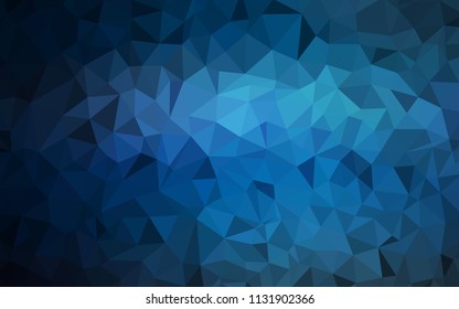 Dark BLUE vector polygon abstract layout. Modern abstract illustration with triangles. Best triangular design for your business.