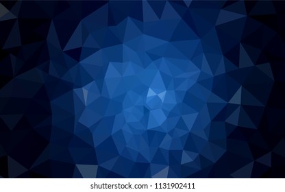 Dark BLUE vector polygon abstract layout. Shining polygonal illustration, which consist of triangles. Template for cell phone's backgrounds.