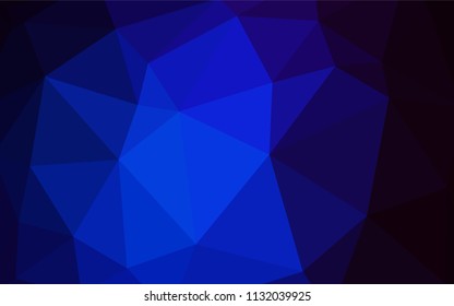 Dark BLUE vector polygon abstract layout. Shining colorful illustration with triangles. Textured pattern for your backgrounds.