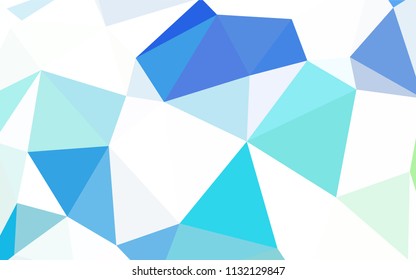 Dark BLUE vector polygon abstract backdrop. Triangular geometric sample with gradient.  Brand new design for your business.