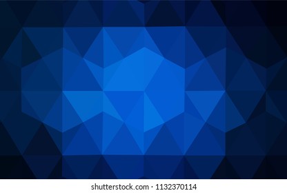 Dark BLUE vector polygon abstract layout. Geometric illustration in Origami style with gradient.  Completely new template for your banner.