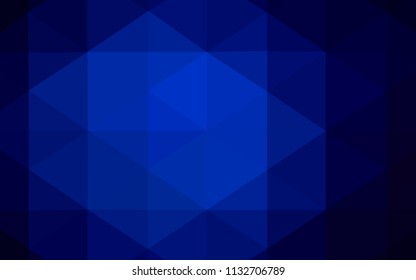 Dark BLUE vector polygon abstract background. Shining colored illustration in a new style. That pattern can be used as a part of a brand book.