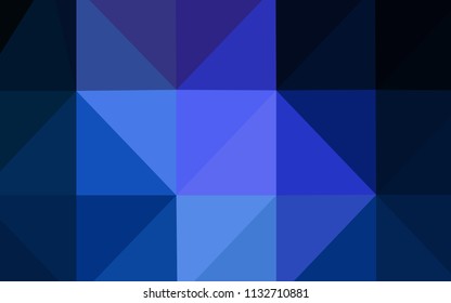 Dark BLUE vector polygon abstract layout. Creative illustration in halftone style with gradient. The polygonal design can be used for your web site.