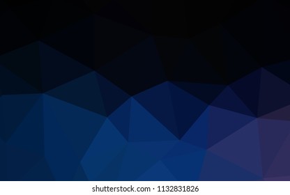 Dark BLUE vector polygon abstract backdrop. Creative geometric illustration in Origami style with gradient. Triangular pattern for your design.
