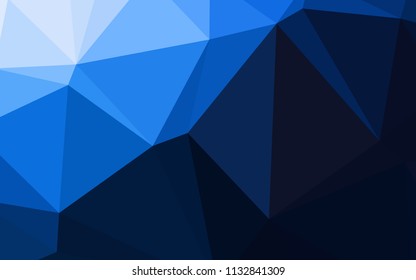 Dark BLUE vector polygon abstract backdrop. A completely new color illustration in a  polygonal style. A new texture for your design.