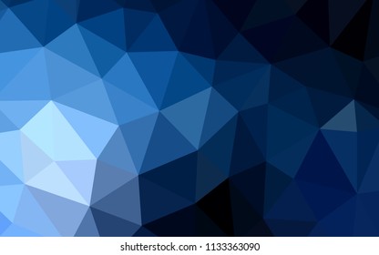 Dark BLUE vector polygon abstract backdrop. Creative illustration in halftone style with triangles. Brand new design for your business.