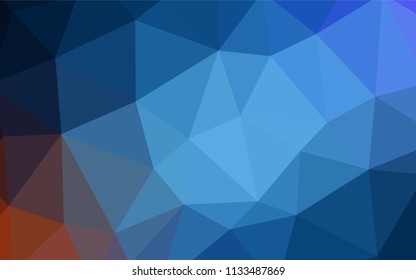 Dark BLUE vector polygon abstract layout. Triangular geometric sample with gradient.  Completely new template for your banner.