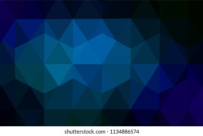 Dark BLUE vector polygon abstract backdrop. A sample with polygonal shapes. A completely new design for your leaflet.