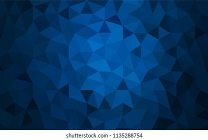 Dark BLUE vector polygon abstract backdrop. A completely new color illustration in a polygonal style. Completely new template for your banner.