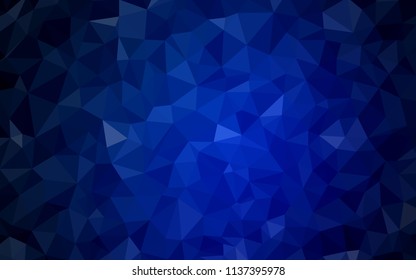 Dark BLUE vector polygon abstract background. Geometric illustration in Origami style with gradient.  Polygonal design for your web site.