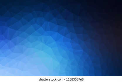 Dark BLUE vector polygon abstract background. Triangular geometric sample with gradient.  New template for your brand book.