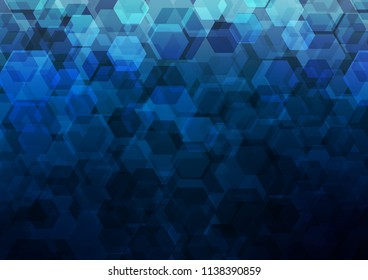 Dark BLUE vector polygon abstract background. An elegant bright illustration with gradient. A completely new template for your business design.