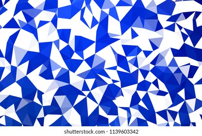 Dark BLUE vector polygon abstract backdrop. Shining polygonal illustration, which consist of triangles. Best triangular design for your business.