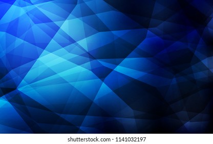 Dark BLUE vector polygon abstract background. Colorful abstract illustration with triangles. Best triangular design for your business.