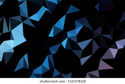 Dark BLUE vector polygon abstract backdrop. Glitter abstract illustration with an elegant design. The template can be used as a background for cell phones.