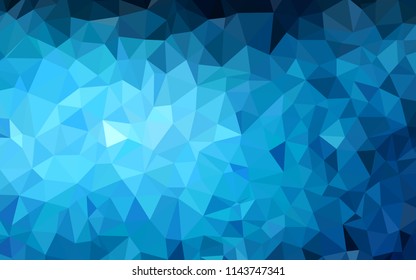 Dark BLUE vector polygon abstract layout. Polygonal abstract illustration with gradient. Triangular pattern for your design.