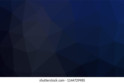 Dark BLUE vector polygon abstract background. Colorful abstract illustration with gradient. The polygonal design can be used for your web site.