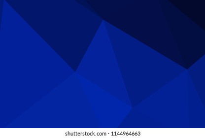 Dark BLUE vector polygon abstract backdrop. Colorful illustration in abstract style with triangles. New template for your brand book.