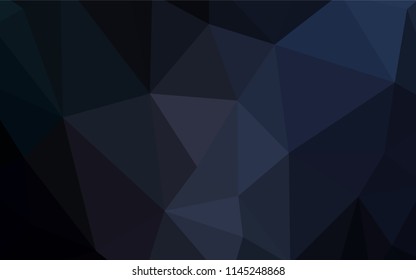 Dark BLUE vector polygon abstract backdrop. Creative geometric illustration in Origami style with gradient. Triangular pattern for your design.