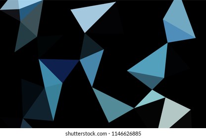 Dark BLUE vector polygon abstract backdrop. A sample with polygonal shapes. The completely new template can be used for your brand book.
