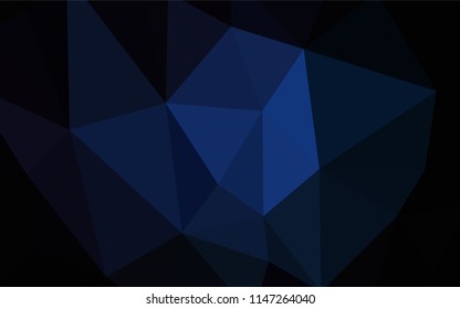 Dark BLUE vector polygon abstract layout. Shining polygonal illustration, which consist of triangles. Template for cell phone's backgrounds.