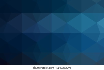 Dark BLUE vector polygon abstract background. A completely new color illustration in a polygonal style. Polygonal design for your web site.