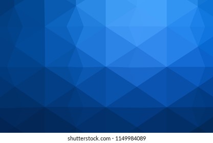 Dark BLUE vector polygon abstract background. Creative illustration in halftone style with triangles. A completely new design for your leaflet.