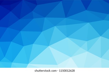 Dark BLUE vector polygon abstract backdrop. Triangular geometric sample with gradient.  The elegant pattern can be used as part of a brand book.