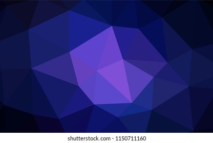 Dark BLUE vector polygon abstract backdrop. Creative geometric illustration in Origami style with gradient. Polygonal design for your web site.