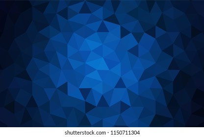 Dark BLUE vector polygon abstract background. A sample with polygonal shapes. New template for your brand book.