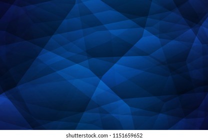 Dark BLUE vector polygon abstract background. Elegant bright polygonal illustration with gradient. Triangular pattern for your design.