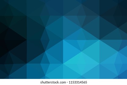 Dark BLUE vector polygon abstract background. A sample with polygonal shapes. The template for cell phone's backgrounds.