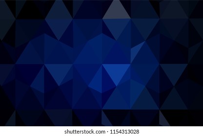 Dark BLUE vector polygon abstract layout. Polygonal abstract illustration with gradient. Triangular pattern for your design.