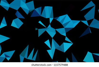 Dark BLUE vector polygon abstract backdrop. Brand new colored illustration in blurry style with gradient. Triangular pattern for your business design.