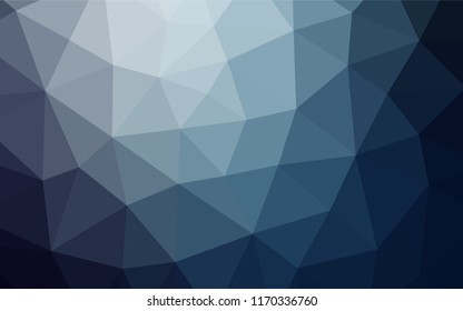 Dark BLUE vector polygon abstract backdrop. Shining illustration, which consist of triangles. A completely new template for your business design.