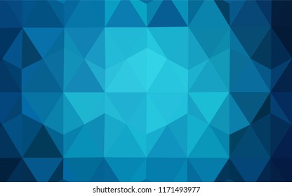 Dark BLUE vector polygon abstract background. Creative illustration in halftone style with triangles. Best triangular design for your business.