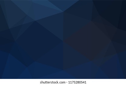 Dark BLUE vector polygon abstract layout. Creative illustration in halftone style with gradient. Brand new design for your business.