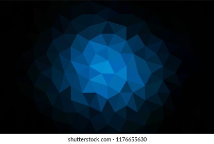 Dark BLUE vector polygon abstract background. Geometric illustration in Origami style with gradient.  Pattern for a brand book's backdrop.