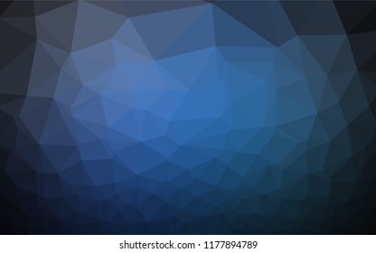 Dark BLUE vector polygon abstract backdrop. Geometric illustration in Origami style with gradient.  A completely new template for your business design.