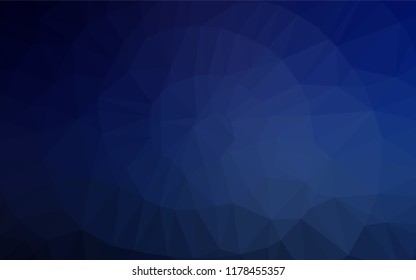 Dark BLUE vector polygon abstract background. A completely new color illustration in a vague style. Triangular pattern for your business design.