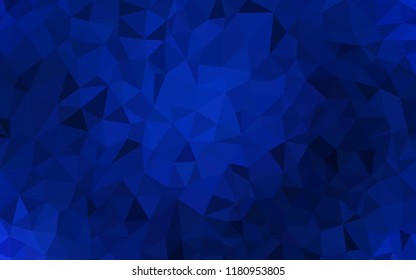 Dark BLUE vector polygon abstract background. Elegant bright polygonal illustration with gradient. Completely new template for your banner.