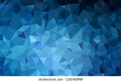 Dark BLUE vector polygon abstract background. Triangular geometric sample with gradient.  A completely new design for your leaflet.