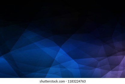 Dark BLUE vector polygon abstract background. Glitter abstract illustration with an elegant triangles. A new texture for your web site.