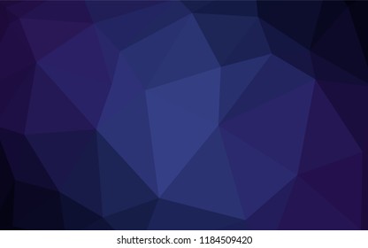 Dark BLUE vector polygon abstract background. Shining polygonal illustration, which consist of triangles. Template for cell phone's backgrounds.