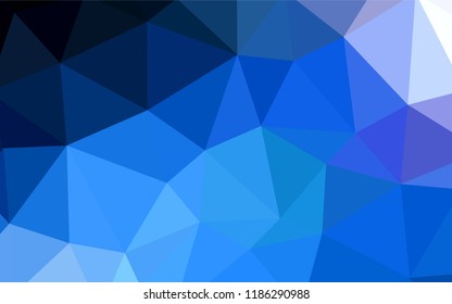 Dark BLUE vector polygon abstract backdrop. Shining polygonal illustration, which consist of triangles. A completely new design for your leaflet.