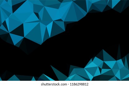 Dark BLUE vector polygon abstract background. Brand new colored illustration in blurry style with gradient. A completely new template for your business design.