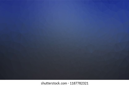 Dark BLUE vector polygon abstract backdrop. Geometric illustration in Origami style with gradient.  The best triangular design for your business.