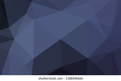 Dark BLUE vector polygon abstract layout. A sample with polygonal shapes. The elegant pattern can be used as part of a brand book.