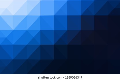 Dark BLUE vector polygon abstract backdrop. Glitter abstract illustration with an elegant triangles. Polygonal design for your web site.