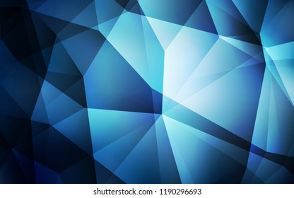 Dark BLUE vector polygon abstract layout. Elegant bright polygonal illustration with gradient. Polygonal design for your web site.